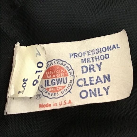 Vintage 70’s ILGWU Black Slip Dress Spaghetti Strap Midi Polka-Dot Size 9-10 - Picture 2 of 13